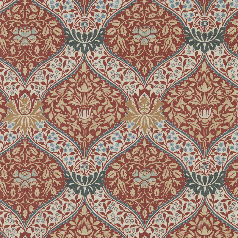 217594 Norbury The Unfinished Works Slate/Madder Wallpaper by Morris & Co