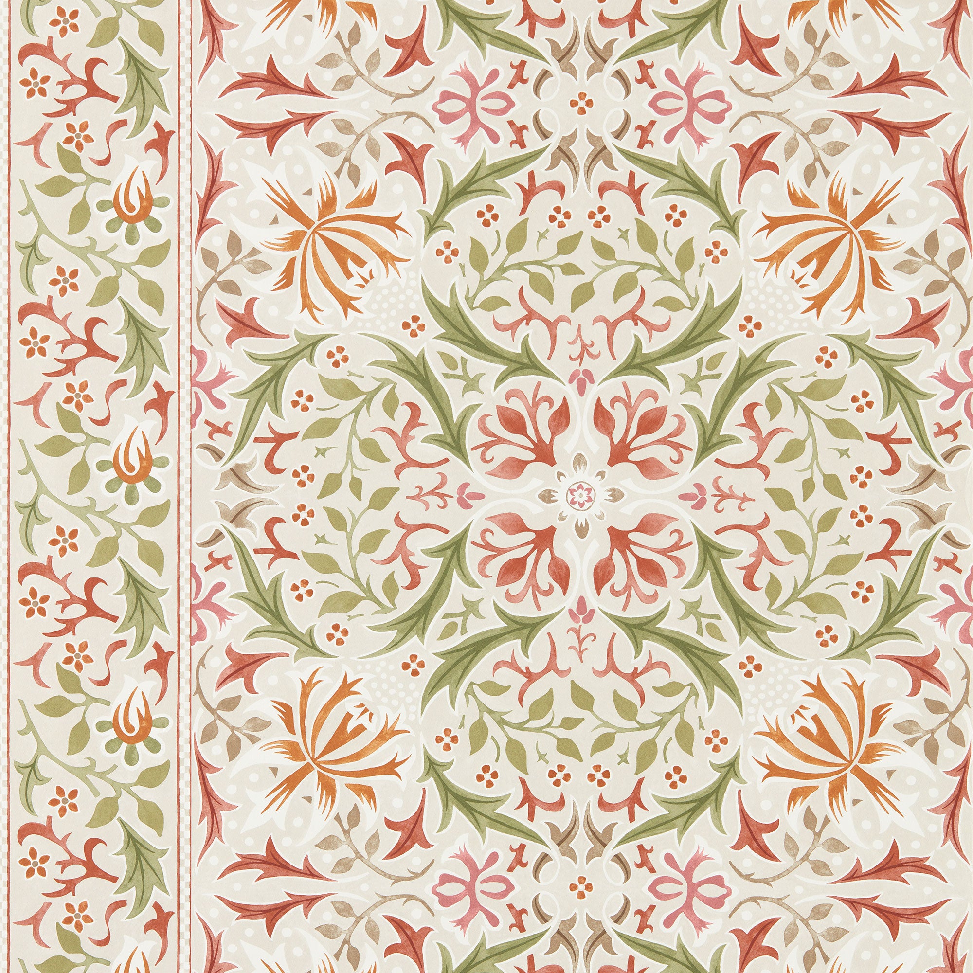217602 Walthamstow The Unfinished Works Rose/Nettle Wallpaper by Morris & Co