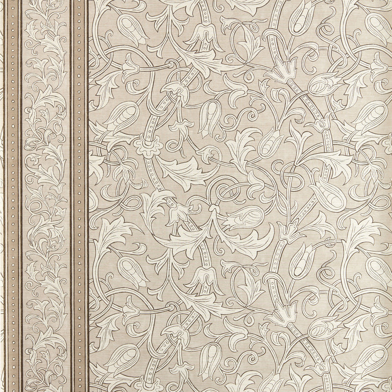 217603 Etched Scrolling Tulip The Unfinished Works Parchment Wallpaper by Morris & Co