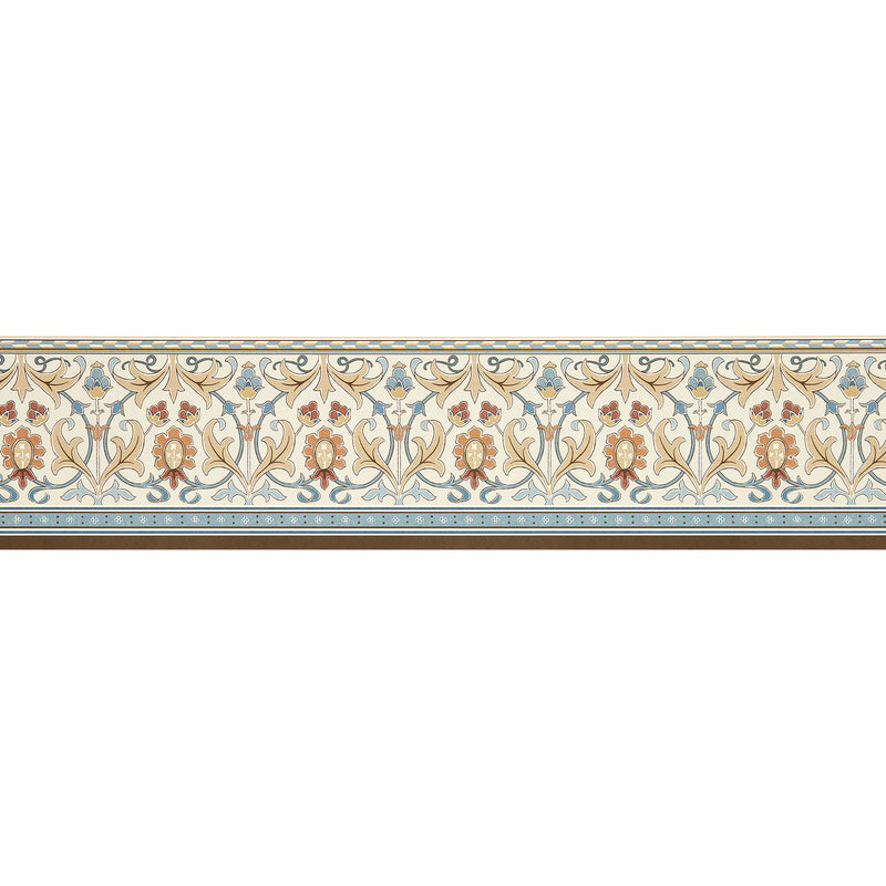 217612 Ornamental Frieze The Unfinished Works Linen/Woad Border by Morris & Co