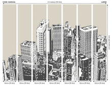 Urban City Skyscrapers Natural Mural (Large) by Origin Murals