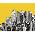Urban City Skyscrapers Yellow Gold Mural (Medium) by Origin Murals