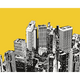 Urban City Skyscrapers Yellow Gold Mural (Large) by Origin Murals