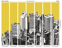 Urban City Skyscrapers Yellow Gold Mural (Large) by Origin Murals