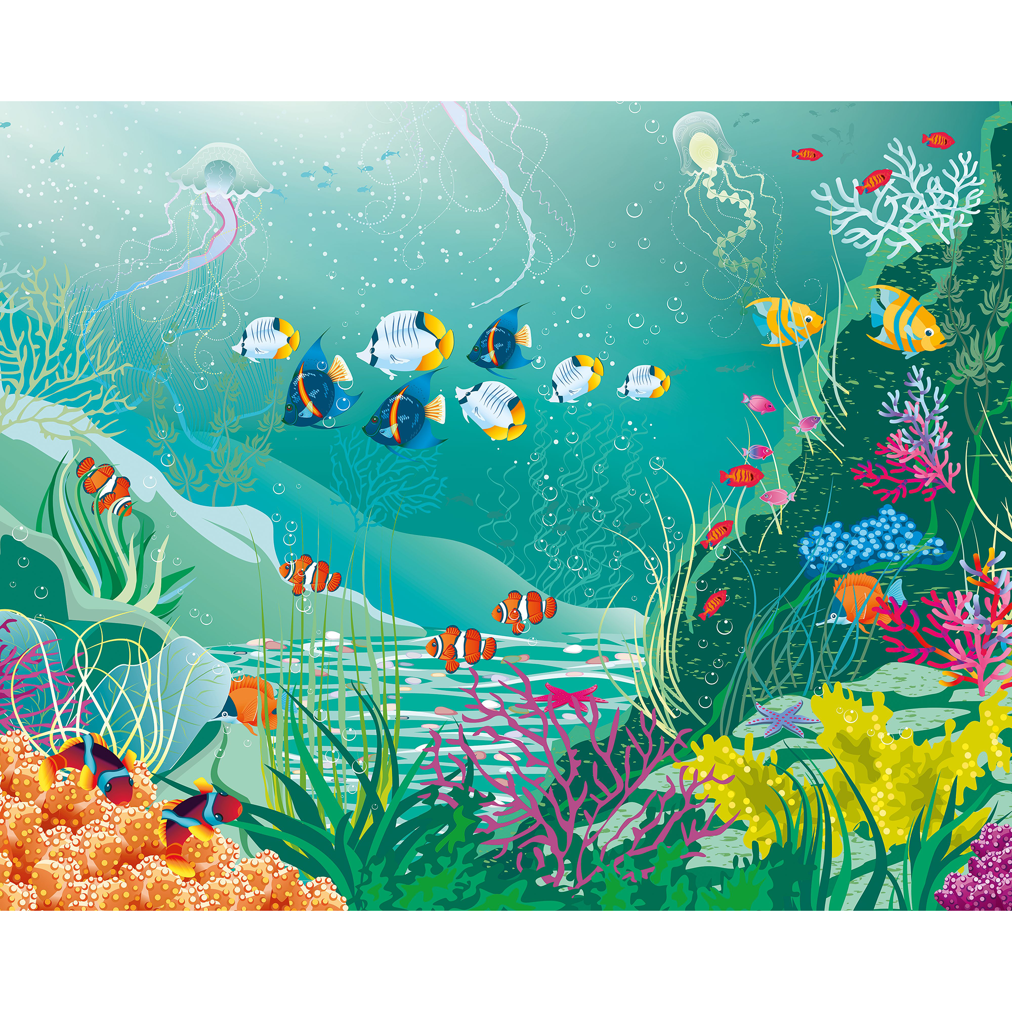 Under The Sea Adventure Jade Green Mural (Large) by Origin Murals