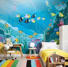 Under The Sea Adventure Aqua Blue Mural (Large) by Origin Murals
