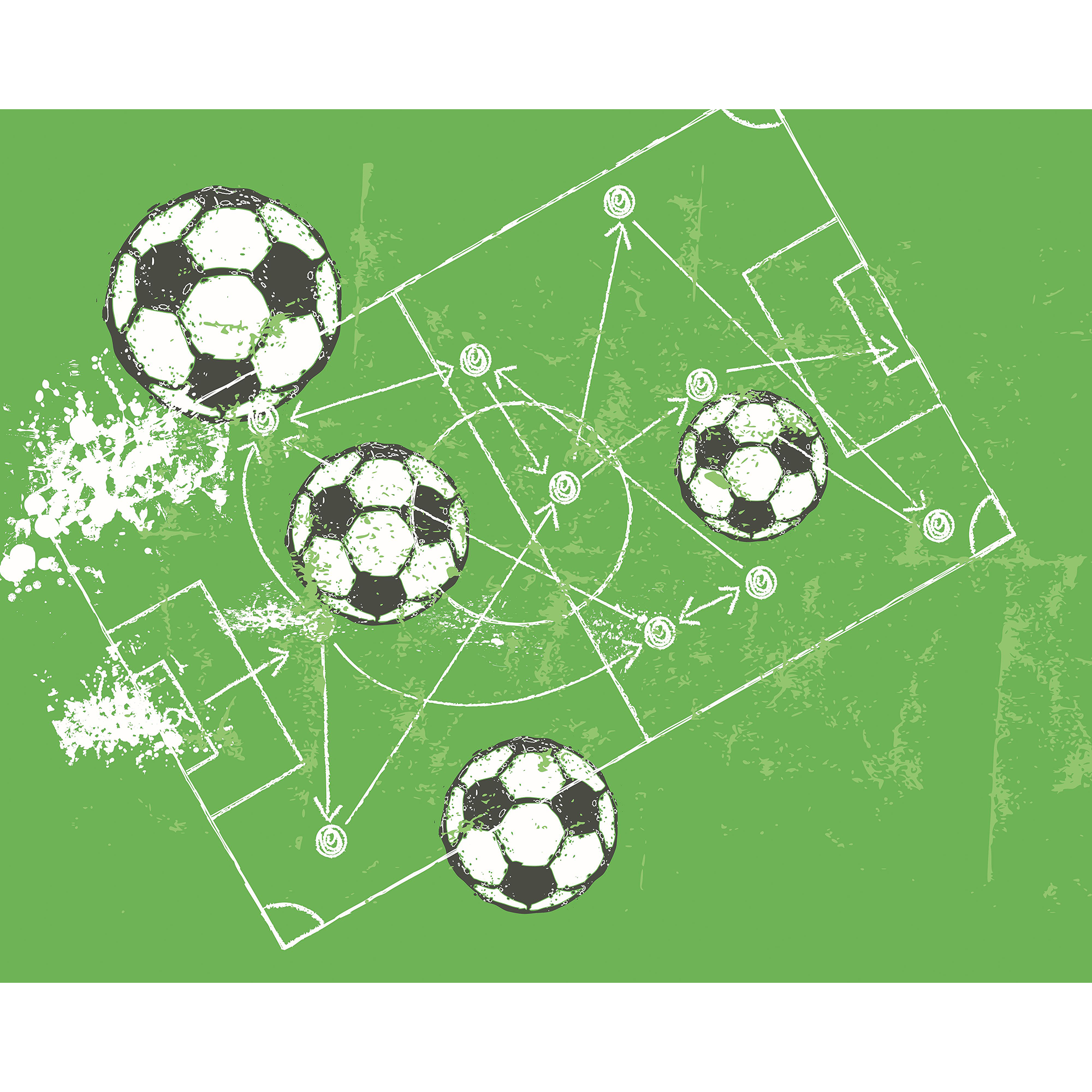 Football Grunge Texture Green Mural (Large) by Origin Murals