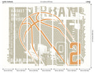Modern Basketball Grey Mural (Large) by Origin Murals