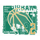 Modern Basketball Green Mural (Large) by Origin Murals