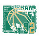 Modern Basketball Green Mural (Medium) by Origin Murals