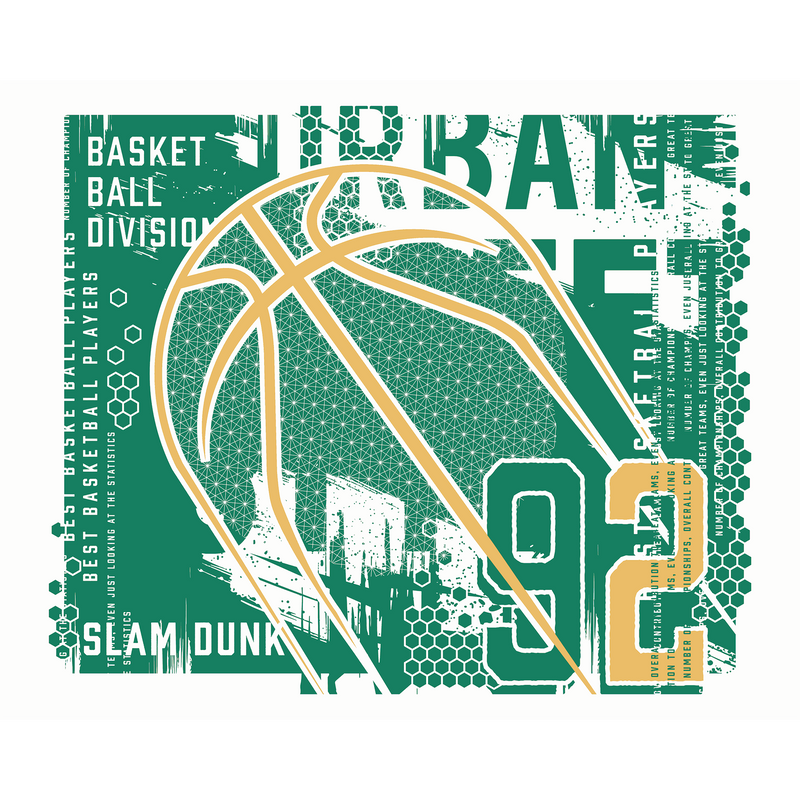 Modern Basketball Green Mural (Large) by Origin Murals