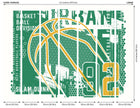 Modern Basketball Green Mural (Large) by Origin Murals