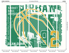 Modern Basketball Green Mural (Large) by Origin Murals