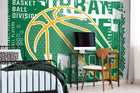 Modern Basketball Green Mural (Large) by Origin Murals