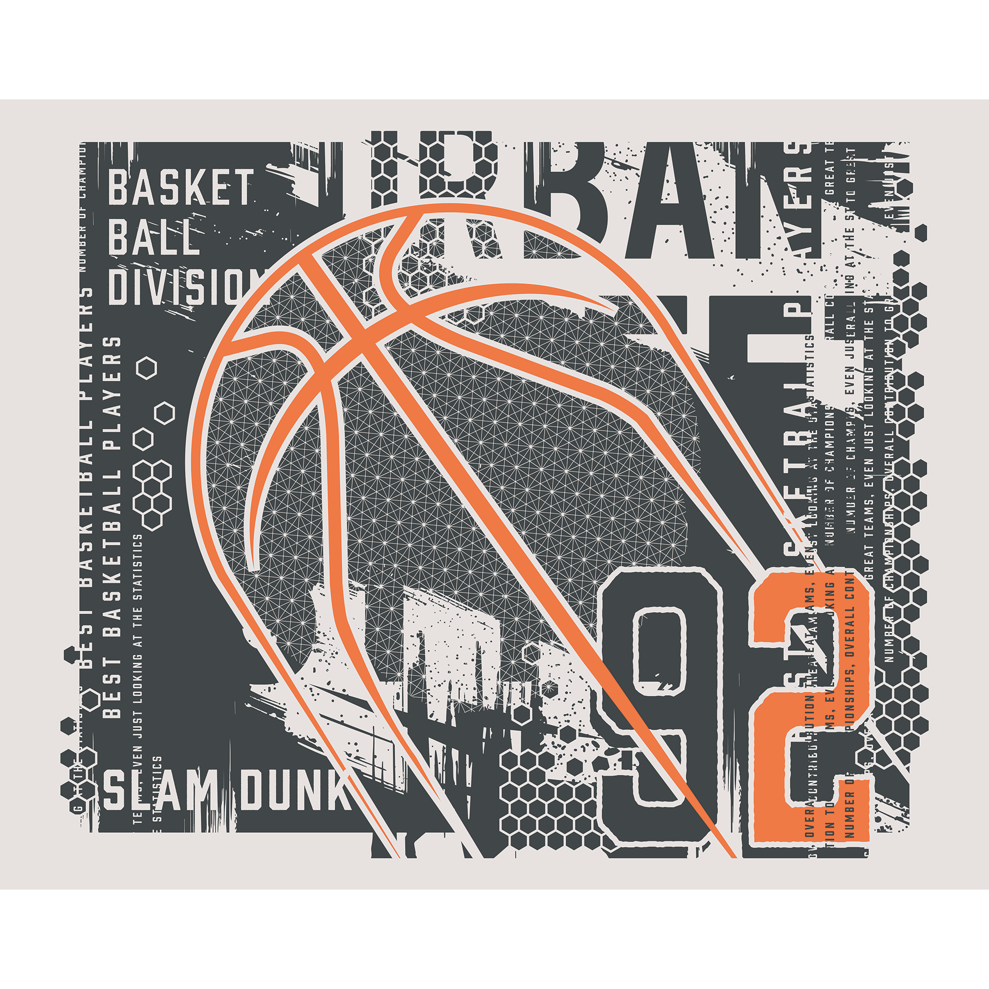Modern Basketball Black Mural (Large) by Origin Murals