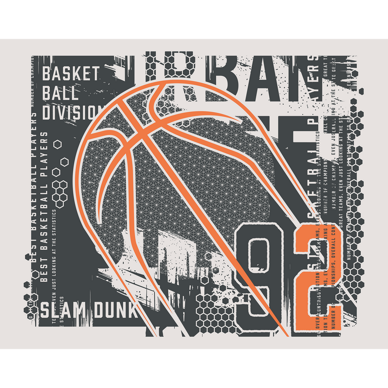 Modern Basketball Black Mural (Large) by Origin Murals