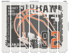 Modern Basketball Black Mural (Large) by Origin Murals