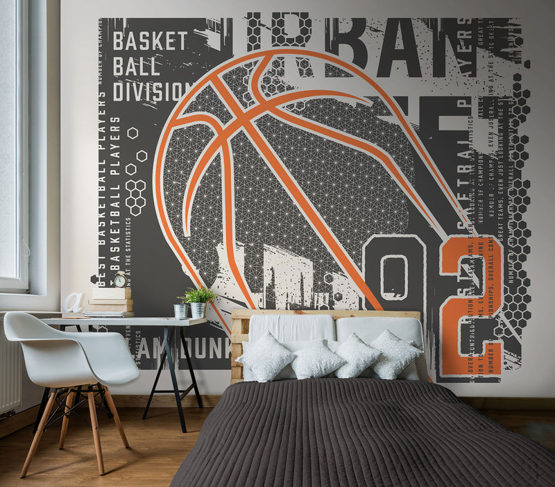 Modern Basketball Black Mural (Large) by Origin Murals
