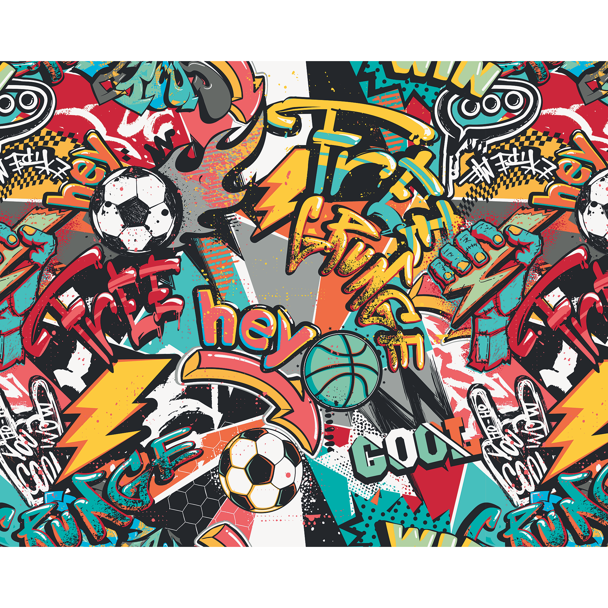Sports Graffiti Red Mural (Large) by Origin Murals