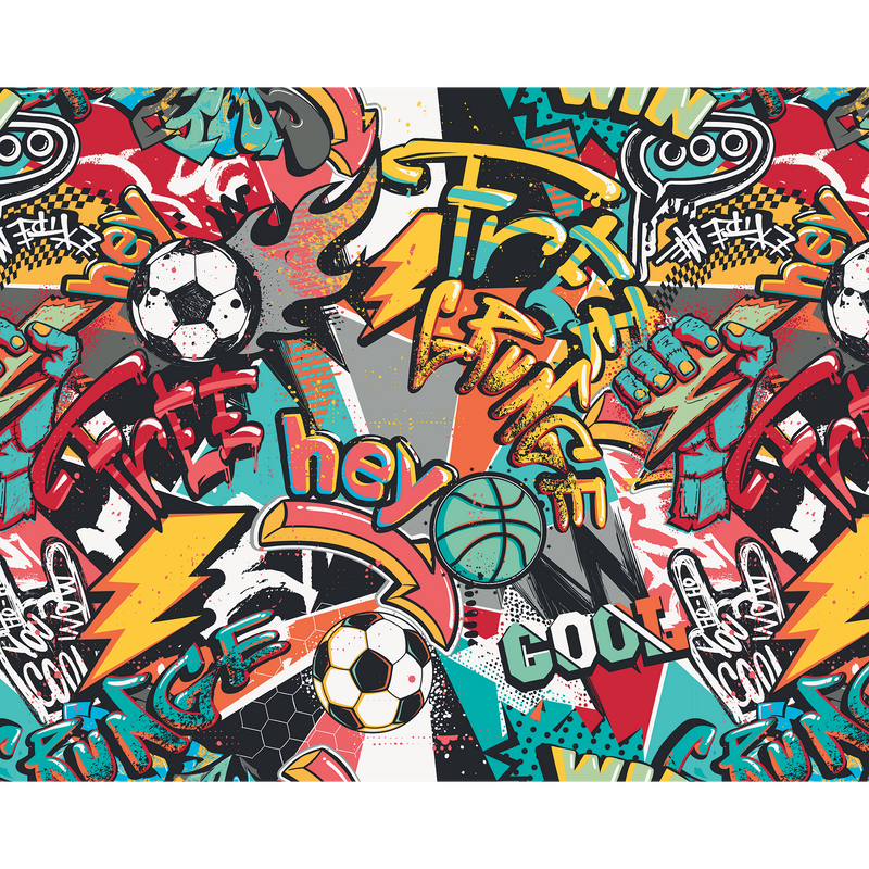 Sports Graffiti Red Mural (Large) by Origin Murals