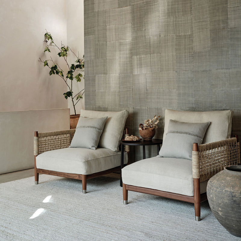 MW139/02 Abacá Patchwork Collage III Gris Wallpaper By Mark Alexander