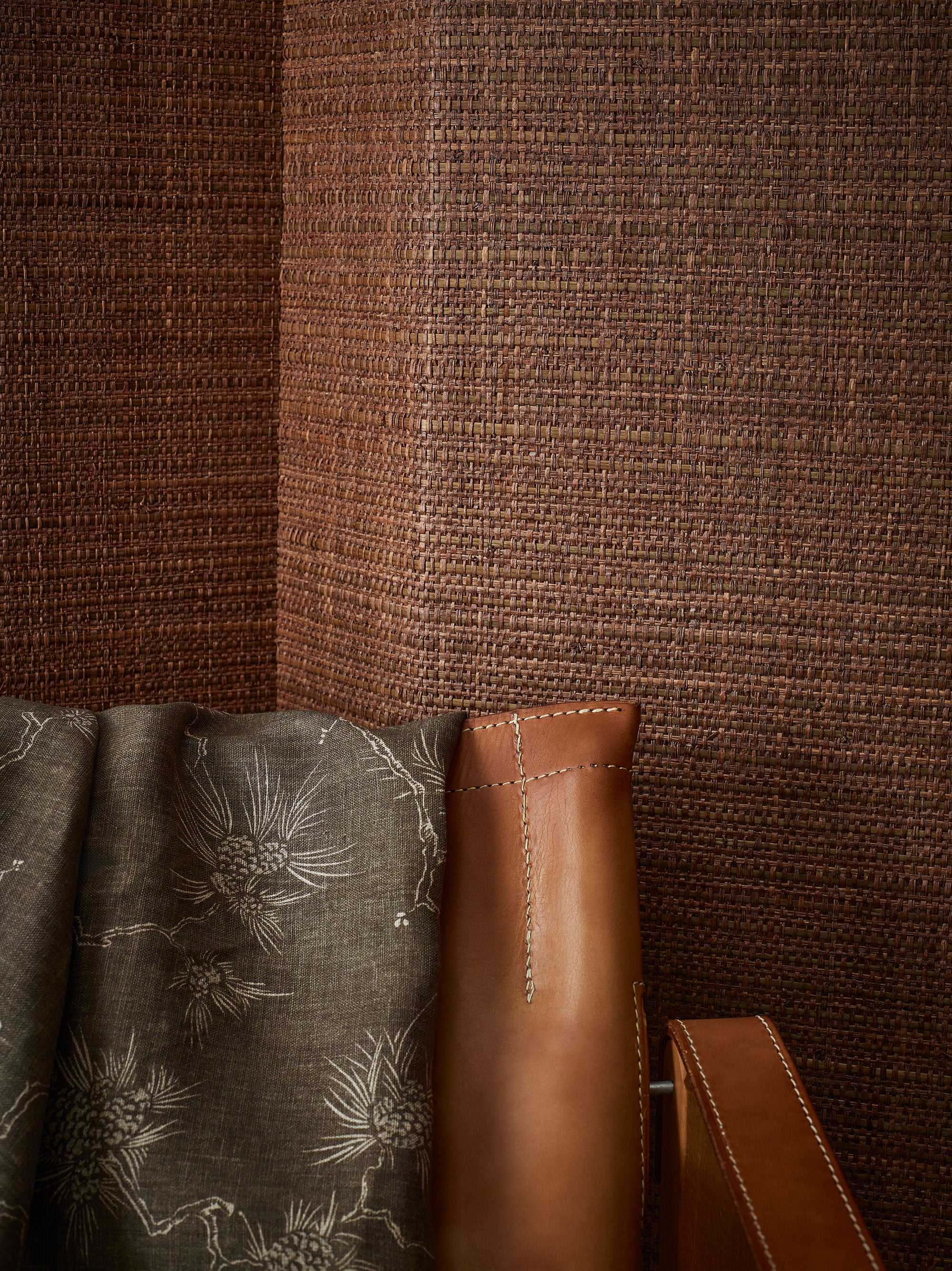 MW150/06 Wicker Wallcovering Paprika Grasscloth II Wallpaper by Mark Alexander