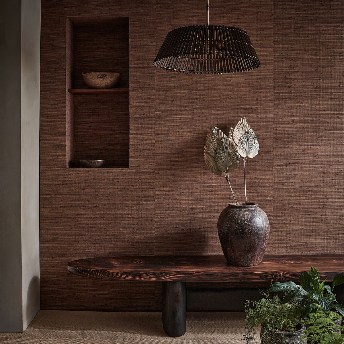 Bamboo Wallcovering Bark Grasscloth II Wallpaper by Mark Alexander