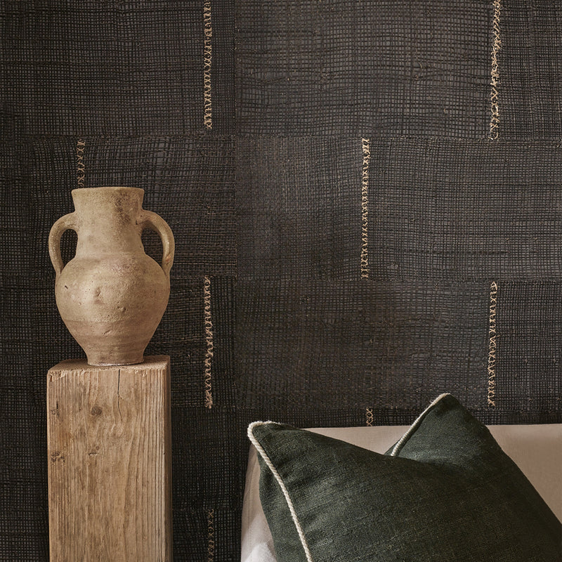 Synamay Stitch Metal Collage IV Wallpaper by Mark Alexander