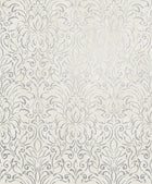 Damask Silver White Metallic FX 2 Wallpaper by Galerie — flat