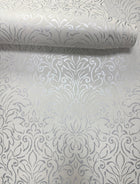Damask Silver White Metallic FX 2 Wallpaper by Galerie — roomshot 2