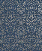 Damask Navy Metallic FX 2 Wallpaper by Galerie — flat
