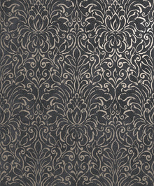 Damask Black / Gold Metallic FX 2 Wallpaper by Galerie — flat