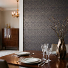 Damask Black / Gold Metallic FX 2 Wallpaper by Galerie — roomshot 1