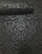 Damask Black / Gold Metallic FX 2 Wallpaper by Galerie — roomshot 2