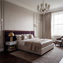 Diamond Damask Cream / Silver Grey Metallic FX 2 Wallpaper by Galerie — roomshot 1