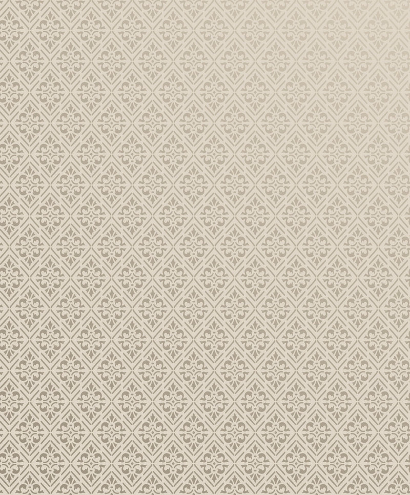 Diamond Damask Beige / Gold Metallic FX 2 Wallpaper by Galerie — flat