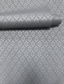 Diamond Damask Silver Grey Metallic FX 2 Wallpaper by Galerie — roomshot 2