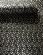 Diamond Damask Black / Gold Metallic FX 2 Wallpaper by Galerie — roomshot 2