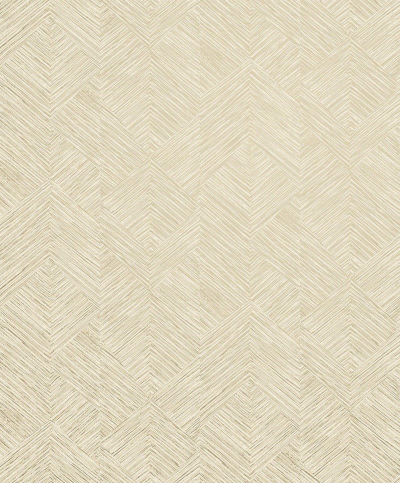 Stripe Geometric Cream / Silver Grey Metallic FX 2 Wallpaper by Galerie — flat