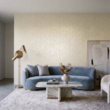Stripe Geometric Cream / Silver Grey Metallic FX 2 Wallpaper by Galerie — roomshot 1
