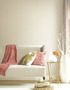 Stripe Geometric Cream / Silver Grey Metallic FX 2 Wallpaper by Galerie — roll shot