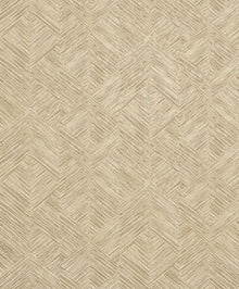 Stripe Geometric Bronze Brown / Cream Metallic FX 2 Wallpaper by Galerie — flat
