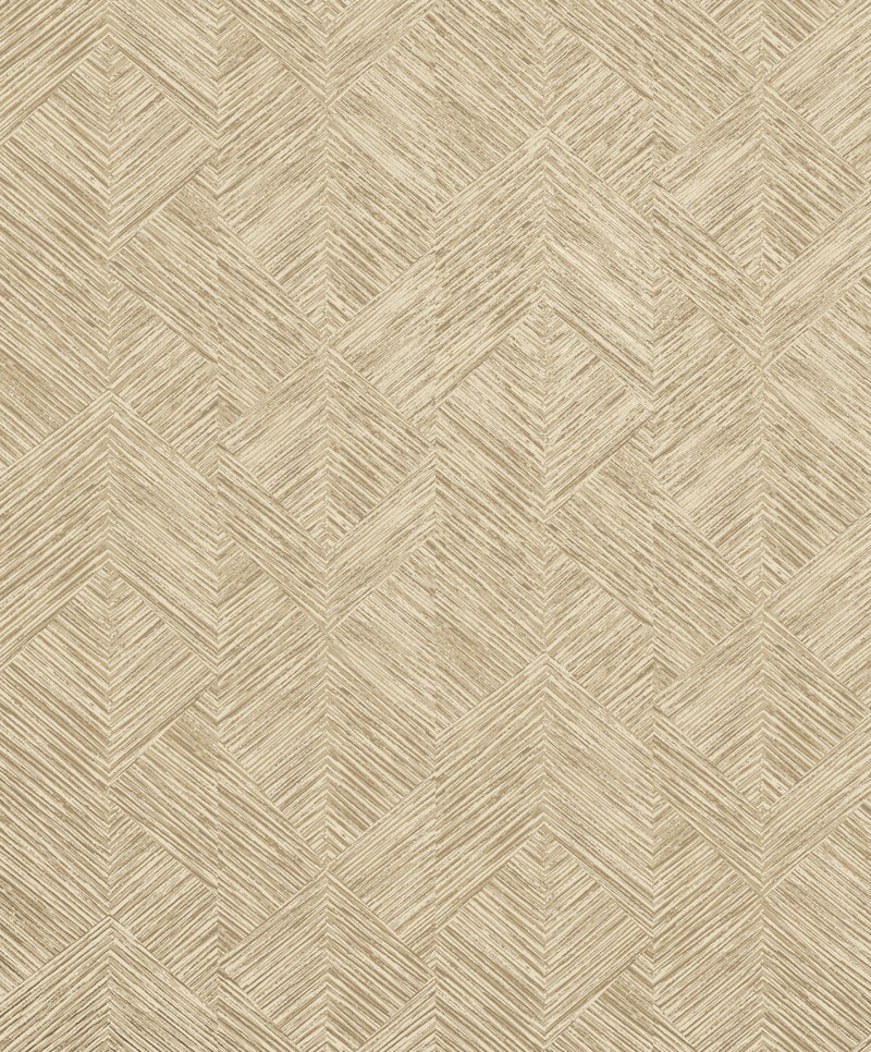 Stripe Geometric Bronze Brown / Cream Metallic FX 2 Wallpaper by Galerie — flat