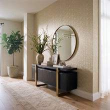 Stripe Geometric Bronze Brown / Cream Metallic FX 2 Wallpaper by Galerie — roomshot 1