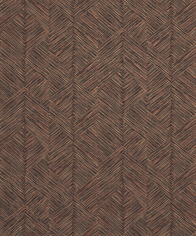 Stripe Geometric Orange / Black Metallic FX 2 Wallpaper by Galerie — flat