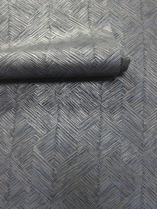 Stripe Geometric Blue / Black Metallic FX 2 Wallpaper by Galerie — roomshot 2