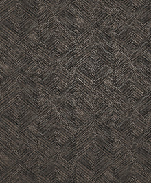 Stripe Geometric Bronze Brown / Black Metallic FX 2 Wallpaper by Galerie — flat