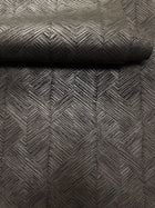 Stripe Geometric Bronze Brown / Black Metallic FX 2 Wallpaper by Galerie — roomshot 2