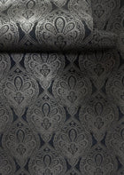 Damask Black / Silver Grey Metallic FX 2 Wallpaper by Galerie — roomshot 2