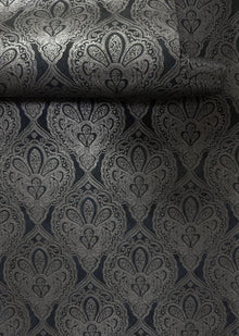 Damask Black / Silver Grey Metallic FX 2 Wallpaper by Galerie — roomshot 2